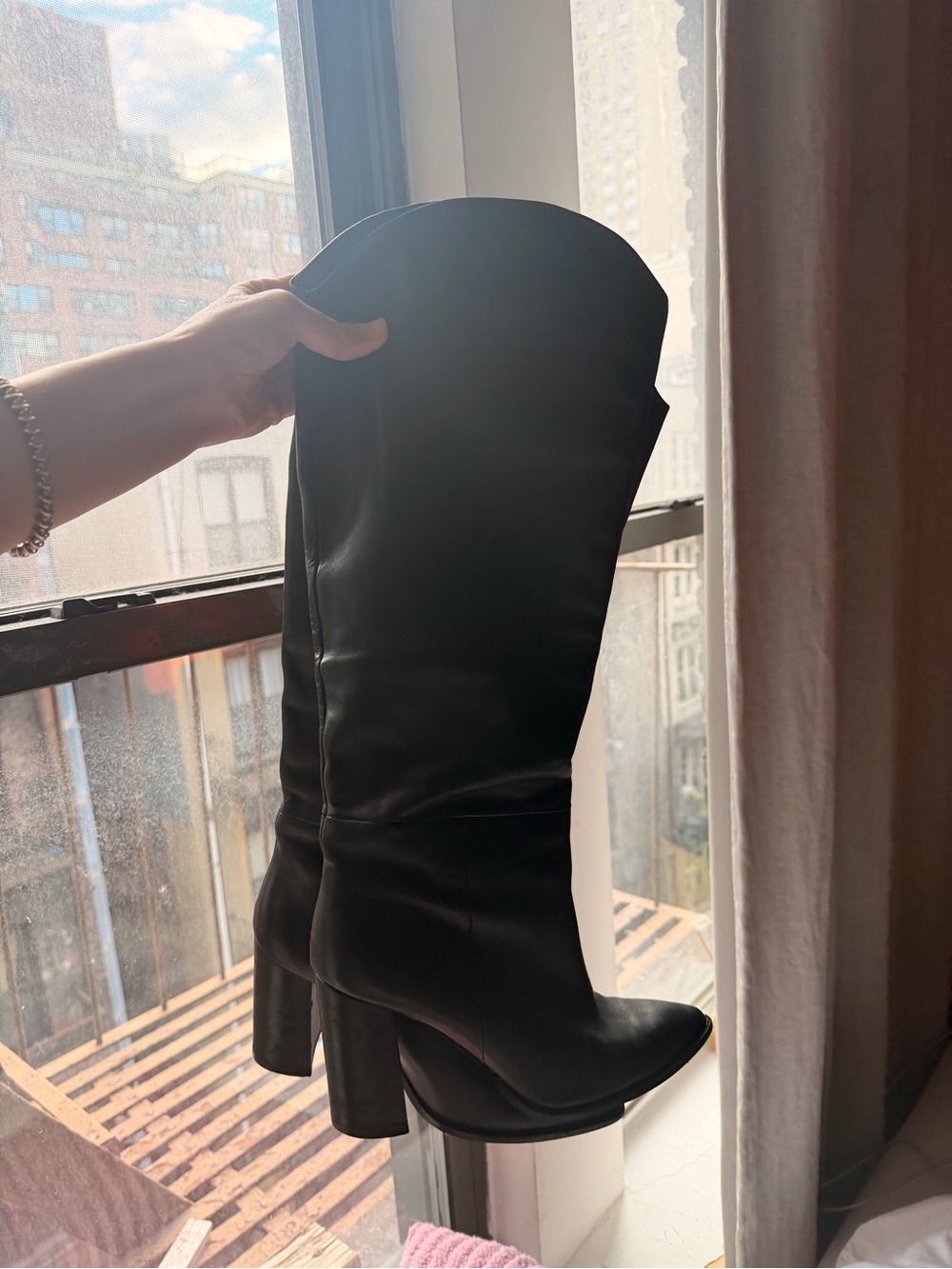 Steve Madden Black Tall Leather Boots
